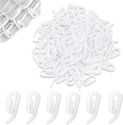 Curtain Hooks for Ring White Plastic Nylon Hook Header Tape UK Standard Size