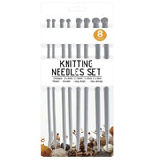 KNITTING NEEDLES SINGLE POINT SIZES 4MM 5MM 6MM 8MM PLASTIC KNITTING PINS - 8PCS