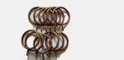 12x 30mm Copper Metal Curtain Rings & Hooks with Eyelets Strong Pole Rod Hangers