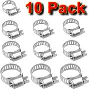 10pc Jubilee Clips Hose Clamps Metal Assorted Size Adjustable Set Garden Home UK