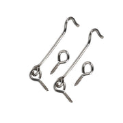 2 Pack 150mm Stainless Steel Cabin Hook And Eye Latch Silent Lock Holder Shed Gate Door Catch