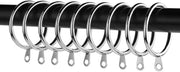 Silver Metal Curtain Rings with Hooks & Eyes 45mm Heavy Duty Rod Pole Rings Pack of 6/12/18/24/48
