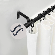 28mm Heavy Duty Metal Curtain Pole Rod Wall Bracket Holder Screw Drapery 5 color