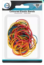 30 g Elastic Rubber Bands Mixed Colours Pack of 2 Office School Home Craft