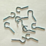 CUP HOOKS PACK Chrome Silver Metal Screw In Shouldered Ceiling Kitchen Mug Peg