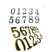 Self-Adhesive Door Number Stickers 0-9 – Silver & Gold Border Home & Office Address Numbers