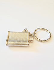 London Souvenir Collection Golden Keychains Keyrings Union Jack Flask Design