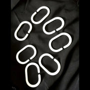 12x Rust-Proof Plastic C-Shape Shower Curtain Hooks & Rings