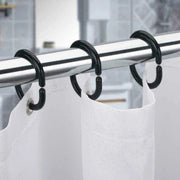 12x Rust-Proof Plastic C-Shape Shower Curtain Hooks & Rings
