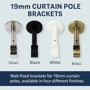 Extendable Long Curtain Pole Bracket 19mm / 28mm Adjustable Metal Curtain Pole Support Holder for Home & Office