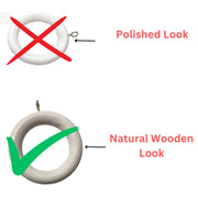 Wooden Curtain Rings Natural Wood 45 mm Inner Diameter White