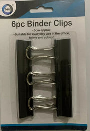 New Binder Clips Black Metal Binder Clips 6 cm Bulldog Foldback Paper Clips 18pc UK Office Stationary Home Use