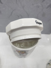 Ceramic Tea, Coffee & Sugar Canisters Floral Kitchen Storage Jars Set 3 Pieces Set