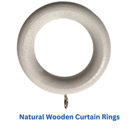Wooden Curtain Rings Natural Wood 45 mm Inner Diameter White