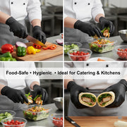 Disposable Vinyl Gloves Powder-Free Food Medical Safe M-XL Pack Options Clear Black Blue