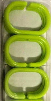 12x Rust-Proof Plastic C-Shape Shower Curtain Hooks & Rings