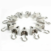 10mm Metal Clothes Peg Hanging Clips Heavy Duty Curtain & Drapery Hooks Clamp 15pcs Multi-Purpose Clips