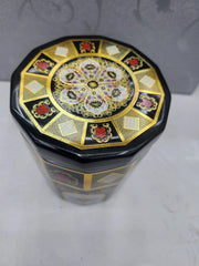 Luxury Ceramic Tea Coffee Sugar Canisters Black & Gold Kitchen Storage Jar Set 3-Piece