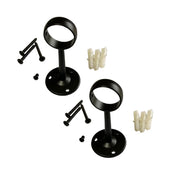 Wardrobe Rail Centre Support Bracket 25mm Round Hanging Rail Fitting Chrome or Black Metal Finish