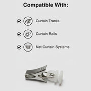 Curtain Track Accessories Set Clips Hooks Gliders Runners for Drapery Rail