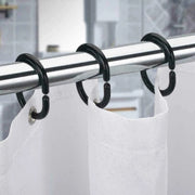 12x Rust-Proof Plastic C-Shape Shower Curtain Hooks & Rings
