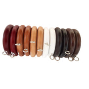 45/35mm Wooden Curtain Pole Rings with Hooks Pack of 6 Traditional Solid Wood Curtain Accessories