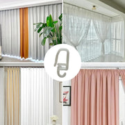 Plastic Over-Clip Curtain Hooks Eyelet Durable Pleated Pinch Pleat Track Type