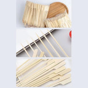 Bamboo Skewers BBQ Grill Set Wooden Paddle Disposable Sticks 12cm 15cm 25cm Eco-Friendly Party Food Picks