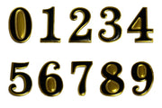 Self-Adhesive Door Number Stickers 0-9 – Silver & Gold Border Home & Office Address Numbers