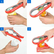 New Easy Grip Can & Jar Opener Soft-Grip Multi-Tool for Bottles Caps & Jars for Arthritis & Seniors