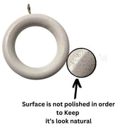Wooden Curtain Rings Natural Wood 45 mm Inner Diameter White