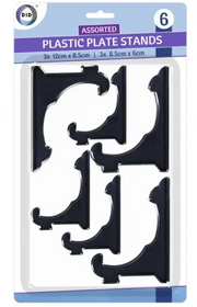 12pc Assorted Reusable Plastic Plate Stands Heavy Duty Display Plate Stands Pedestal Holder Durable Plate Stand