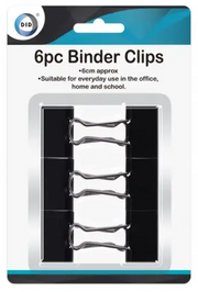 New Binder Clips Black Metal Binder Clips 6 cm Bulldog Foldback Paper Clips 18pc UK Office Stationary Home Use