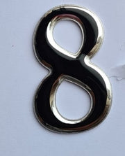 Self Adhesive Door Numbers Chrome Finish 2