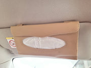 Car Sun Visor Leather Tissue Holder Vehicle Hanging PU Auto Interior Fashion UK.