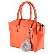 Fox Key Chain Lucky Charm with Pearl & Rhinestone Pompom Fashion Accessory gift