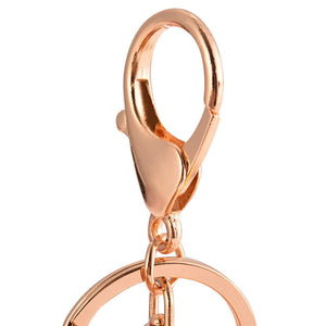 Fox Key Chain Lucky Charm with Pearl & Rhinestone Pompom Fashion Accessory gift