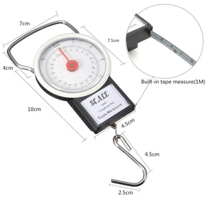 Portable Fish Luggage Weighing Scale Hanging Hook Scale with 1 m Measure Tape