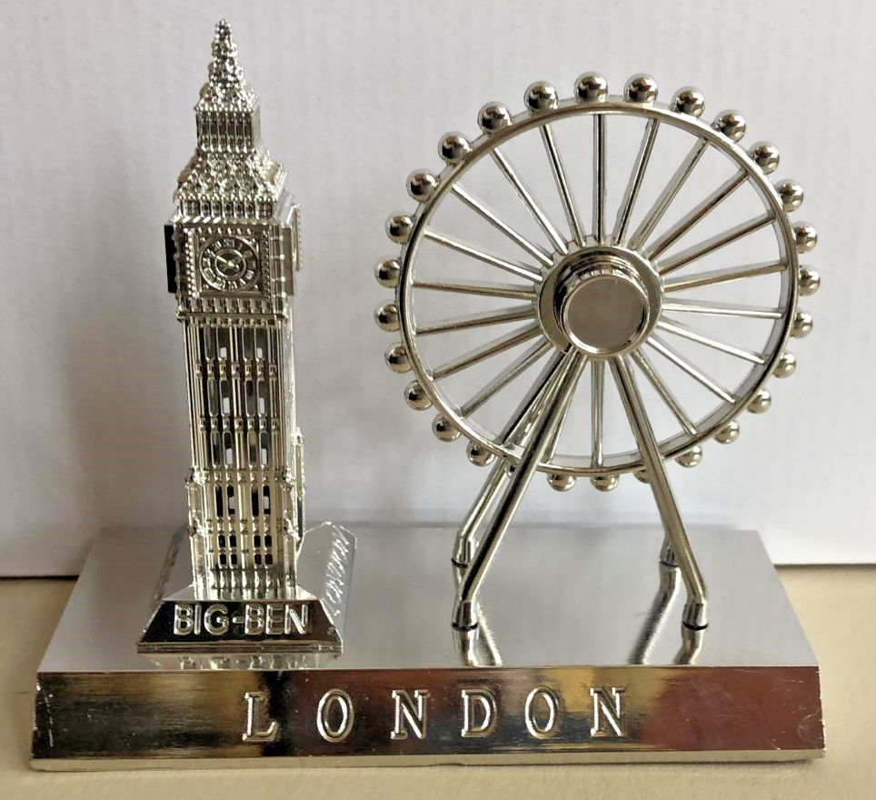 London Souvenir Metal Die Cast Big Ben London Eye Rotating Wheel Display Gift