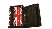 Union Jack London Tri-Fold Wallet with Chain Clip Mens Boys Gift Souvenir Purse