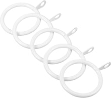 White 40MM Metal Curtain Rings with eyelets Heavy Duty in Curtain Pole Voile