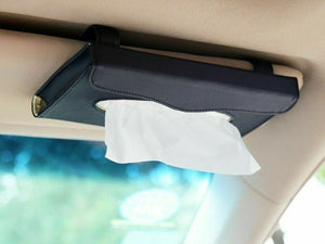 Car Sun Visor Leather Tissue Holder Vehicle Hanging PU Auto Interior Fashion UK.