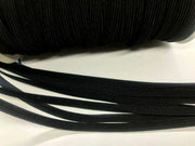 Wide Elastic Black And White Flat Braided Cord Quality Soft Sewing Trimming.