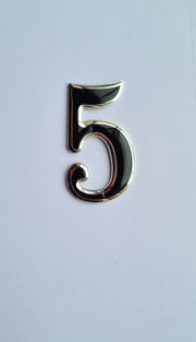 Self Adhesive Door Numbers Chrome Finish 2