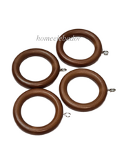 Homeelabador 45mm Wooden Curtain Hanging Ring hooks with Eyes