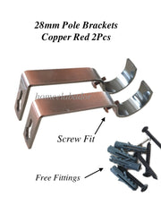 28mm Heavy Duty Metal Curtain Pole Rod Wall Bracket Holder Screw Drapery 5 color