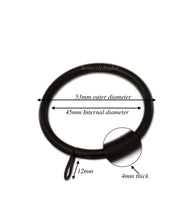 45mm Heavy Duty Metal Curtain Rings With Eyes Voile Pole Bracket Silver Black UK