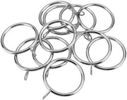 45mm Heavy Duty Metal Curtain Rings With Eyes Voile Pole Bracket Silver Black UK