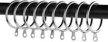 45mm Heavy Duty Metal Curtain Rings With Eyes Voile Pole Bracket Silver Black UK