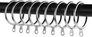 45mm Heavy Duty Metal Curtain Rings With Eyes Voile Pole Bracket Silver Black UK